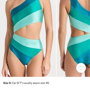 Beach Riot Joyce One Shoulder Swim (Small)